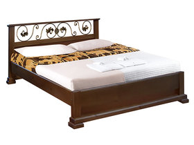 Бажена кровать из натурального дерева (ковка)