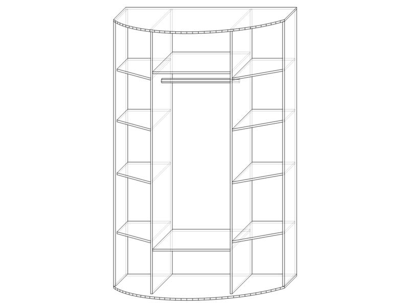 Радиусный шкаф купе - 3.4